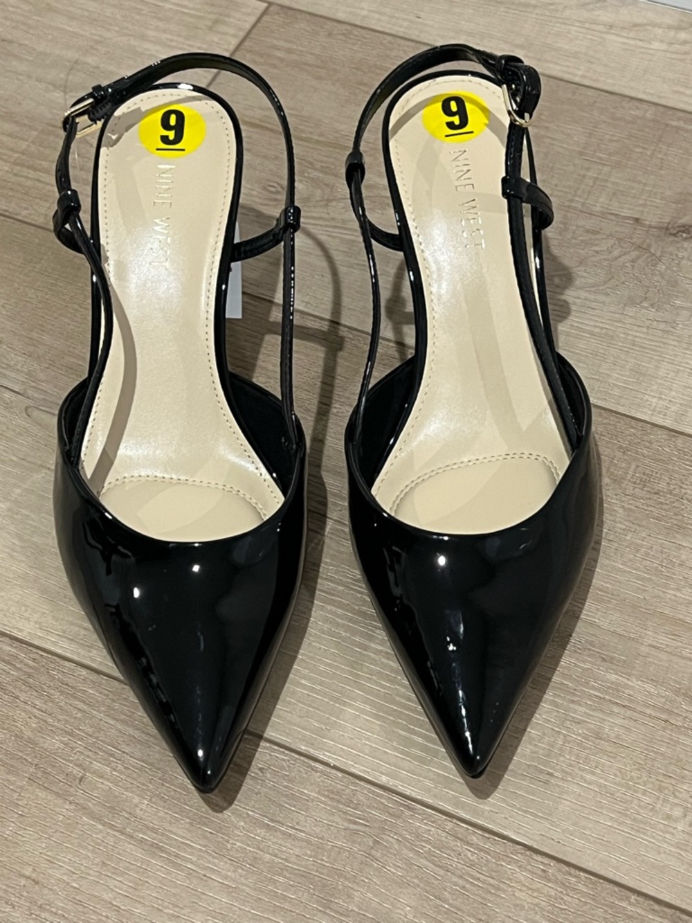 Nine West Rowen Slingback Black Pointed Pumps